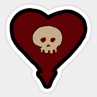 Skull v. Heart Sticker